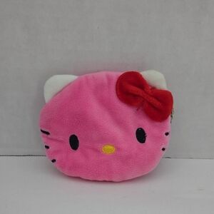 Hello Kitty Pink Plush Zippered Coin Purse EUC 4.5"x4"